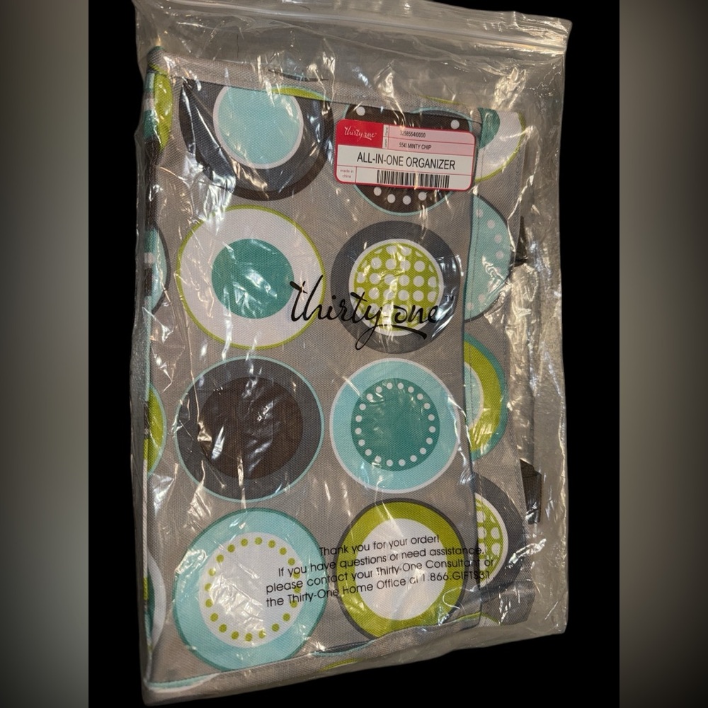 31 All In One Organizer MINTY CHIP 12x9 NEW SEALED Thirty-One